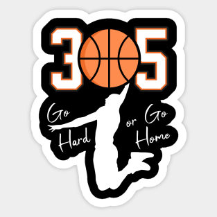 305 Miami Basketball Sticker